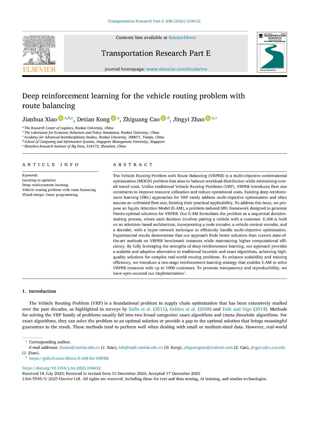 Deep reinforcement learning for the vehicle routing problem with route balancing